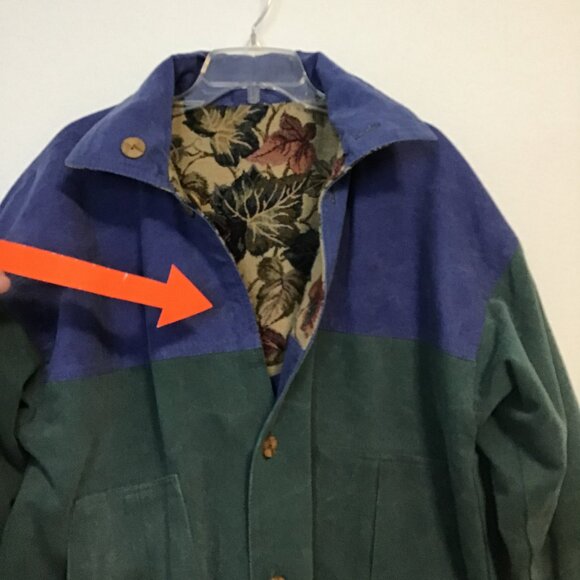 Vintage 90s Berry Ellen Tapestry Denim Reversible Jacket Size XL - Picture 9 of 10